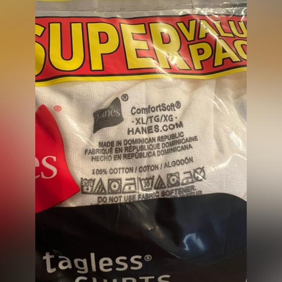 NWT Hanes White Tagless T-Shirts 10 Pack - Picture 2 of 3